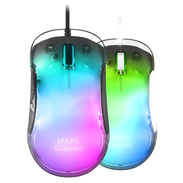 Mars Gaming Mmglow Mouse, 12800Dpi, Chroma-Glow Mirror, 75G, Feather Cable