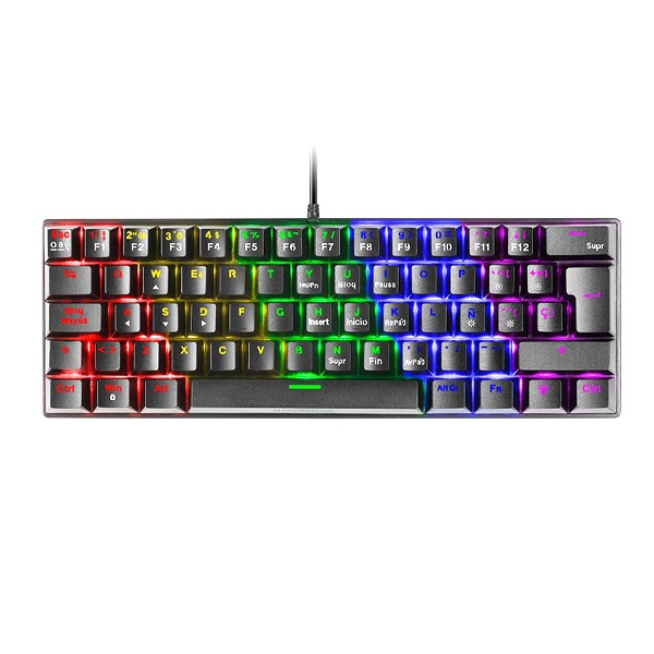 Mars Gaming Mk60 Mechanical 60% Keyboard, Frgb Chroma, Anti-Dust Blue Switch, Black, Us