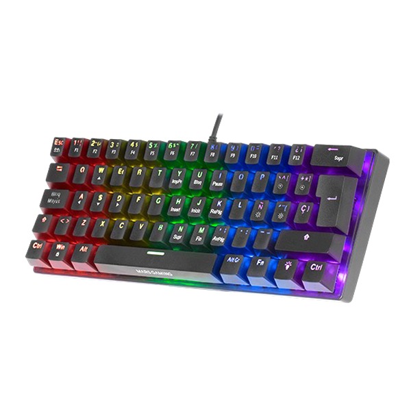 Mars Gaming Mk60 Mechanical 60% Keyboard, Frgb Chroma, Anti-Dust Blue Switch, Black, Us