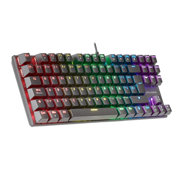 Mars Gaming Mk80 Mechanical Tkl Keyboard, Frgb Chroma, Anti-Dust Red, Black, Us