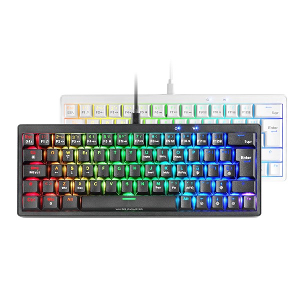 Mars Gaming Mkminipro, Hot-Swappable Rgb Mechanical 60% Keyboard, Linear Lubricated Switches, Software, Us Layout