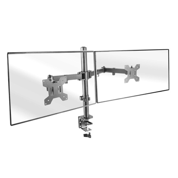 Mars Gaming Marm2, Dual Monitor Arm For Up To 27" Screens, Articulated And Height Adjustable, Black