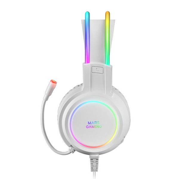 Mars Gaming Mhrgb Chroma 360 Headphones+Mic, Ultra-Light, Pc/Ps4/Ps5/Xbox, White