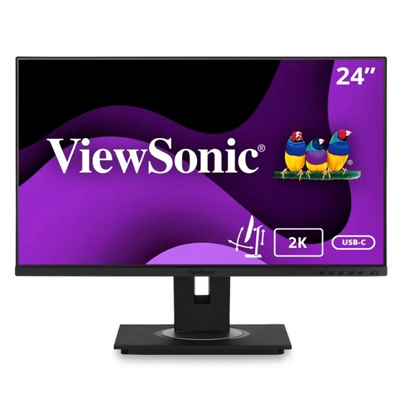 ViewSonic VG2455 24'' Business Monitor| IPS Technology | Advanced Ergonomics | tilt, swivel, pivot & height adjustment| 3 Sided Frameless |Optimized Viewing |Carrying handle | 2W Dual speaker  | 60 Hz | Resolution:1920x1080|1 HDMI|1 Display Port |1 VGA| 1 USB-C |3 USB-A| 1USB-B