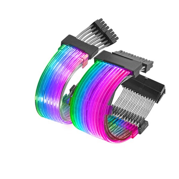 Mars Gaming Mca-24 Premium 24Pin Mb Power Extension Cable, Optical Fiber, Awg18 Pure Copper