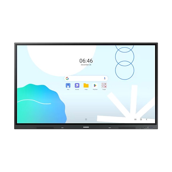 Samsung 86" Interactive E-board LH86WADW(Android) WAD | Multi-Touch Display for Classrooms | IPS Technology|Resolution: 3840x2160| 60Hz|8ms Response Time|split screen mode | multi-window mode | Google services | Smart Wireless sharing | up to 40 simultaneous touchpoints | Bluetooth | WIFI | 3 HDMI | 5 USB | 1 Video Out | RJ45