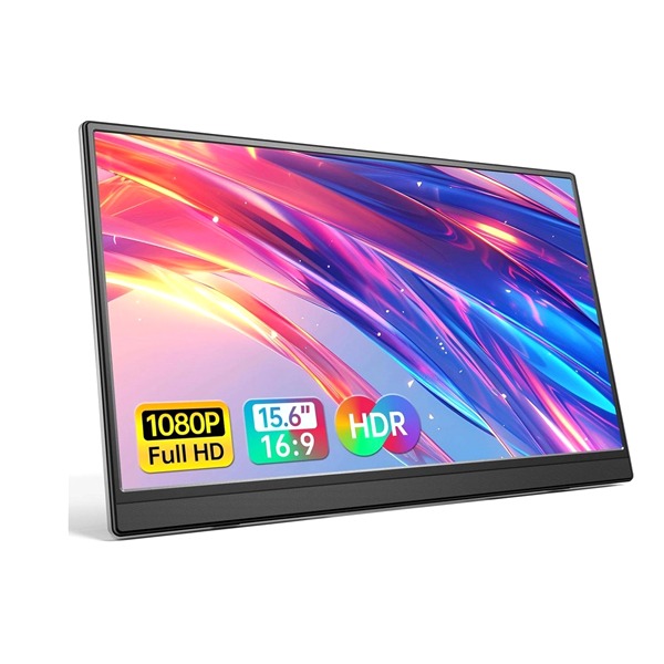 Anyuse Portable Monitor 15.6'' |1080P USB-C HDMI | Ultra-Slim Travel Monitor with Kickstand| Perfect for Laptop, PC, Mac Phone, PS, Xbox, Swich | IPS Ultra-Thin Zero Frame Gaming Monitor