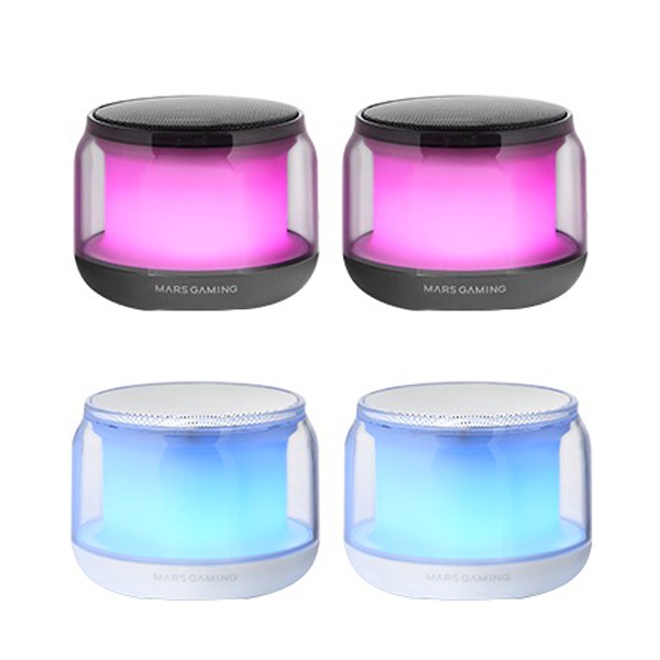 Mars Gaming Ms-Aura, Bluetooth 5.3 Rgb 360º Mini Speaker, 15W Custom Dsp Chipset, Control Box