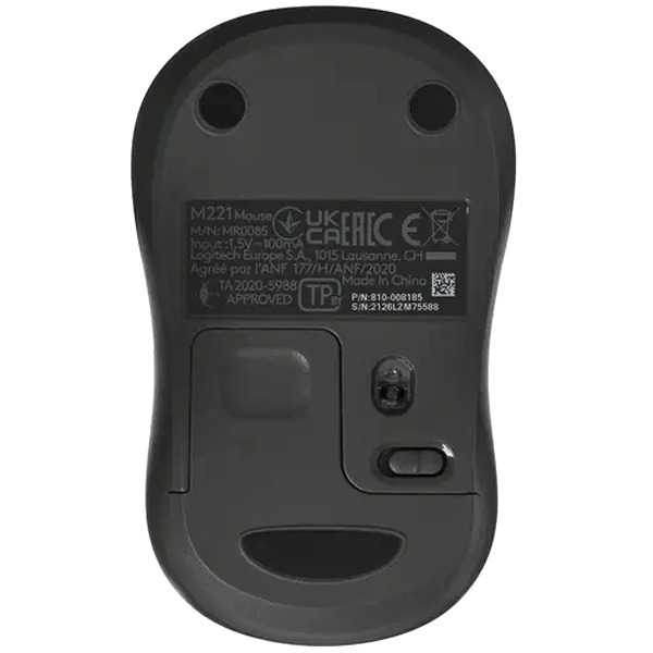 LOGITECH Wireless Mouse Silent M221 CHARCOAL