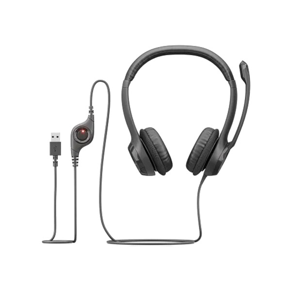 Logitech Headset Wired H390 USB with Noise-Canceling Mic in-line controls