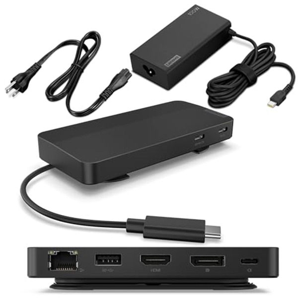 Lenovo USB-C Dual Display Dock with power Adapter