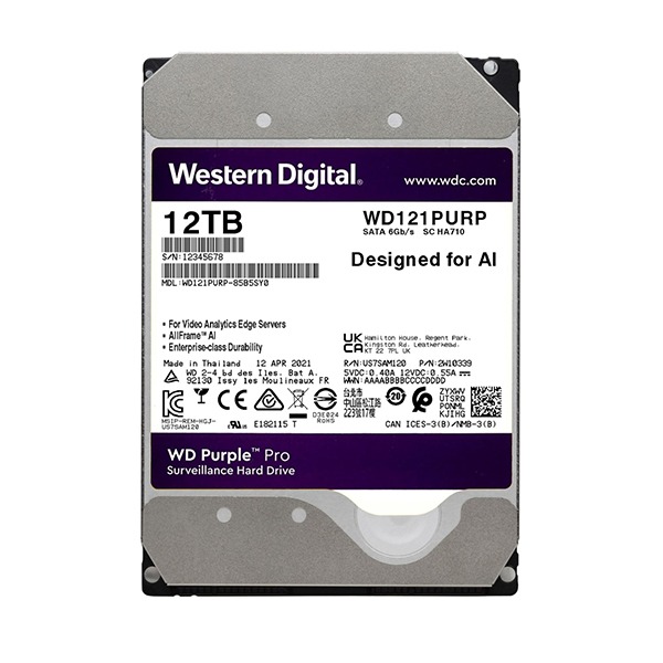 WD Purple 12TB Surveillance 5640 RPM