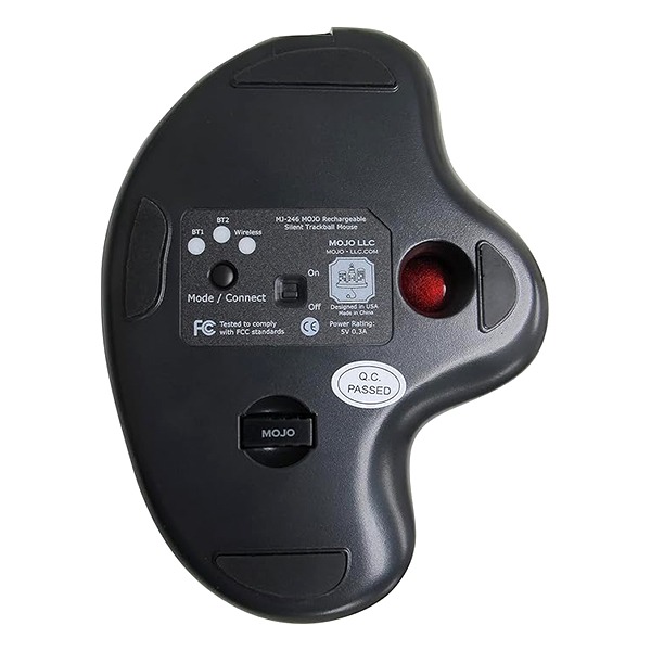 MOJO Multi Mode Rechargeable Silent Trackball Mouse (Bluetooth + Wireless)