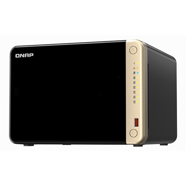 QNAP 6-Bay desktop NAS, Intel® Celeron® N5105/N5095 quad-core, 8 GB onboard not expandable, 6 x 3.5"/2.5" SATA 6Gb/s drive bays, 2 x M.2 2280 PCIe Gen 3 x1 slots, 2 x 2.5GbE, 1 x HDMI 2.0, 1 x PCIe Gen3 x2 slot, 2 x USB 3.2 Gen 2 Type-A + 2 x USB 2.0