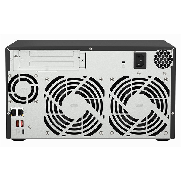 QNAP 8-bay NAS, AMD Ryzen V1000 series V1500B 4C/8T 2.2GHz, 8GB DDR4 RAM (2 x SODIMM slots, max. 64GB, optional ECC RAM support), 8x SATA 6Gb/s bays, 2x M.2 NVMe PCIe Gen3 SSD slots, 2 x 2.5GbE LAN, optional 10GbE, 2x PCIe 3.0 x 4 slots, USB 3.2 Gen2 Type-A & USB 3.2 Gen1 Type-C ports, bundle QSW-1105-5T 2.5GbE x 5 ports unmanaged switch, Realtek TL8371+RTL8221B