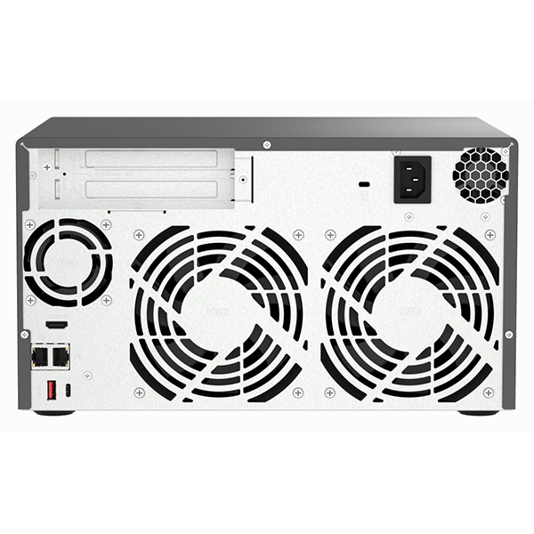 QNAP Highly-reliable ZFS-based storage TVS-h474-PT-8G 4-bay QuTS hero NAS, Intel Pentium Gold G7400, up to 3.7GHz, 8GB, 2 x M.2 2280 PCIe 3.0 x2 Slots, 2 x 2.5GbE Ports, USB-C 3.2 Gen 2 | USB-A 3.2 Gen 2, 1 x HDMI 1.4b (4096 x 2160 at 30 Hz), 1 x PCIe 4.0 x16 | 1 x PCIe 3.0 x2