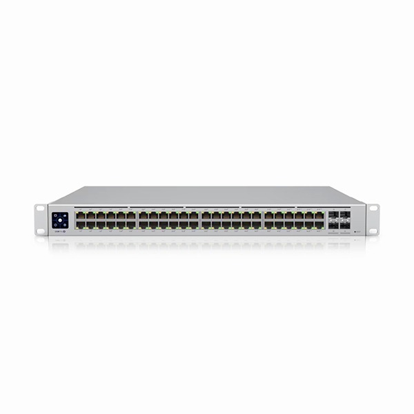 Ubiquiti 48-Port Pro, Layer 3 Switch, 40-GbE PoE+, 8-GbE PoE++, 4-SFP+ (10G), Near-Silent Cooling 600W