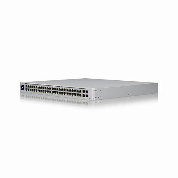 Ubiquiti 48-Port Pro, Layer 3 Switch, 40-GbE PoE+, 8-GbE PoE++, 4-SFP+ (10G), Near-Silent Cooling 600W