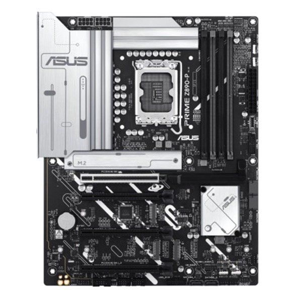 ASUS PRIME Z890-P ATX motherboard, LGA1851 socket, DDR5 up to 7600MHz, PCIe 5.0, 4x M.2 slots, Wi-Fi 7, 2.5Gb LAN, Thunderbolt 4, and AI Cooling