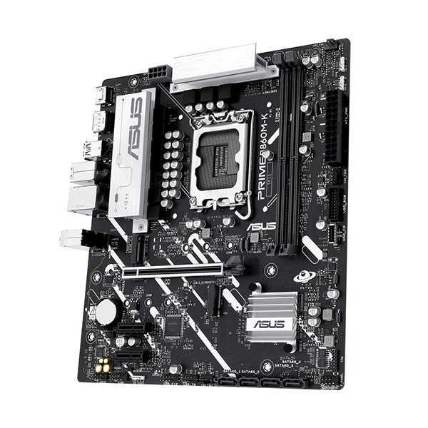 ASUS PRIME B860M-K Micro-ATX Motherboard, LGA 1851, DDR5 Up to 8800MHz, PCIe 4.0, Realtek 2.5Gb Ethernet, 1x M.2 PCIe 5.0, 4x SATA, and USB 10GbpI