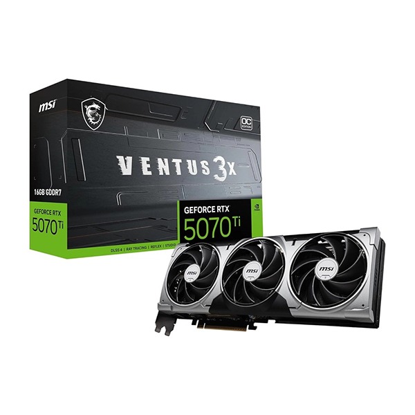 MSI Ventus GeForce RTX 5070 Ti 16GB GDDR7 PCI Express 5.0 Graphics Card RTX 5070 TI 16G VENTUS 3X OC