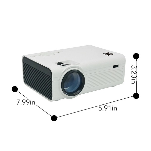 RCA Home Theater Projector | 480P | 150 inch | 2 Stereo Speakers | 800x480, Up to 50,000 Hr