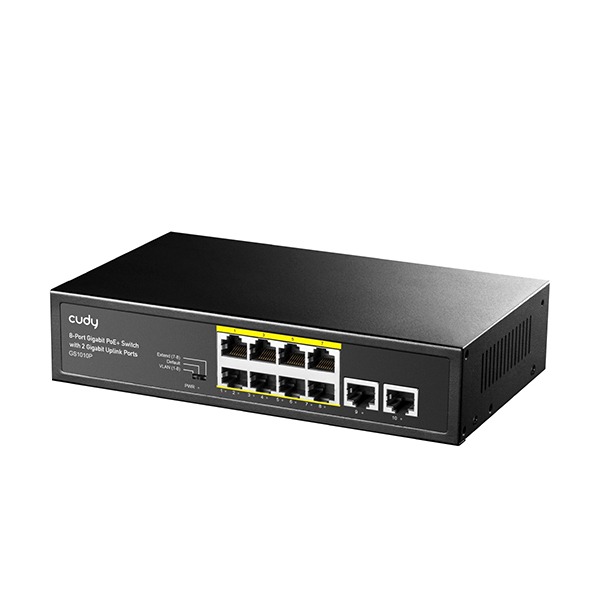 CUDY 8-PORT GIGABIT PoE+SWITCH WITH 2 GIGABIT UPLINK PORTS