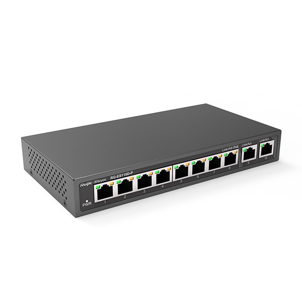 Ruijie Reyee RG-ES110D-P, 8-port 10/100Mbps Desktop Unmanaged Switch