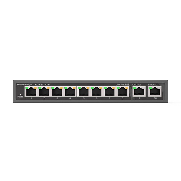 Ruijie Reyee RG-ES110D-P, 8-port 10/100Mbps Desktop Unmanaged Switch