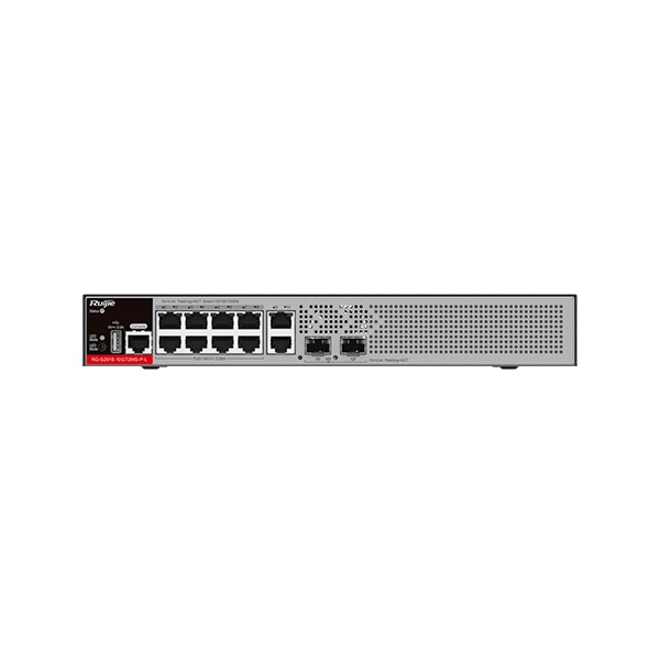 Ruijie Reyee RG-S2915-10GT2MS-P-L 10-Port 1GE RJ45 Layer 2+ Managed PoE+ Switch, 2-Port 2.5GE Uplink
