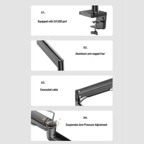 North Bayou G42 Single Monitor Arm For 27–40 Inch - Image 3