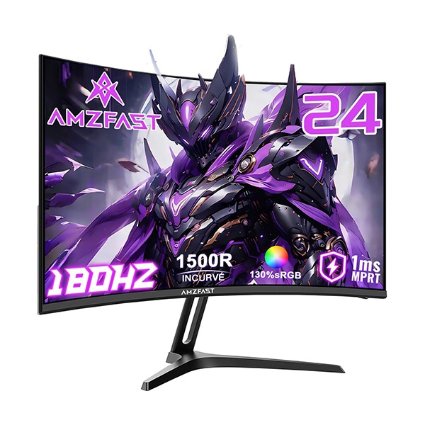 Amzfast AMZG24C1 Curved Gaming Monitor 24 Inches - 180Hz