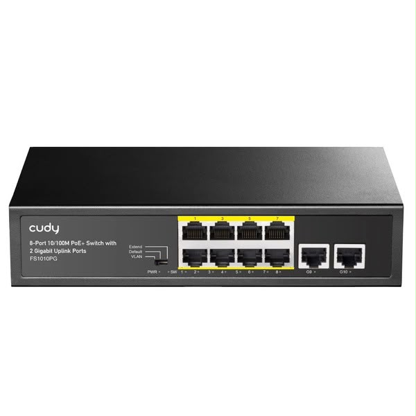 Cudy FS1010PG 10-Port Gigabit PoE+ Switch with 8 PoE Ports and 2 SFP Uplink Slots